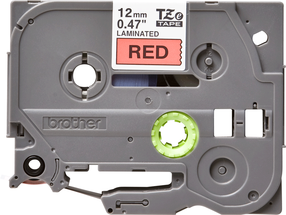 Oriģinālā Brother TZe431 melnas drukas sarkana uzlīmju lentes kasete, 12mm plata 2